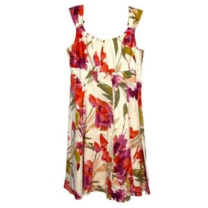 Cottagecore Romantic Floral Fit Flare Dress Womens Size 8 Garden Party Feminine